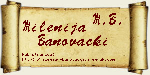 Milenija Banovački vizit kartica